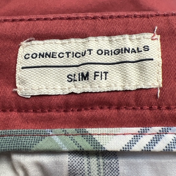 Tailor Vintage Slim Fit Chino Pants in Canyon Red Preppy Casual - Picture 8 of 10